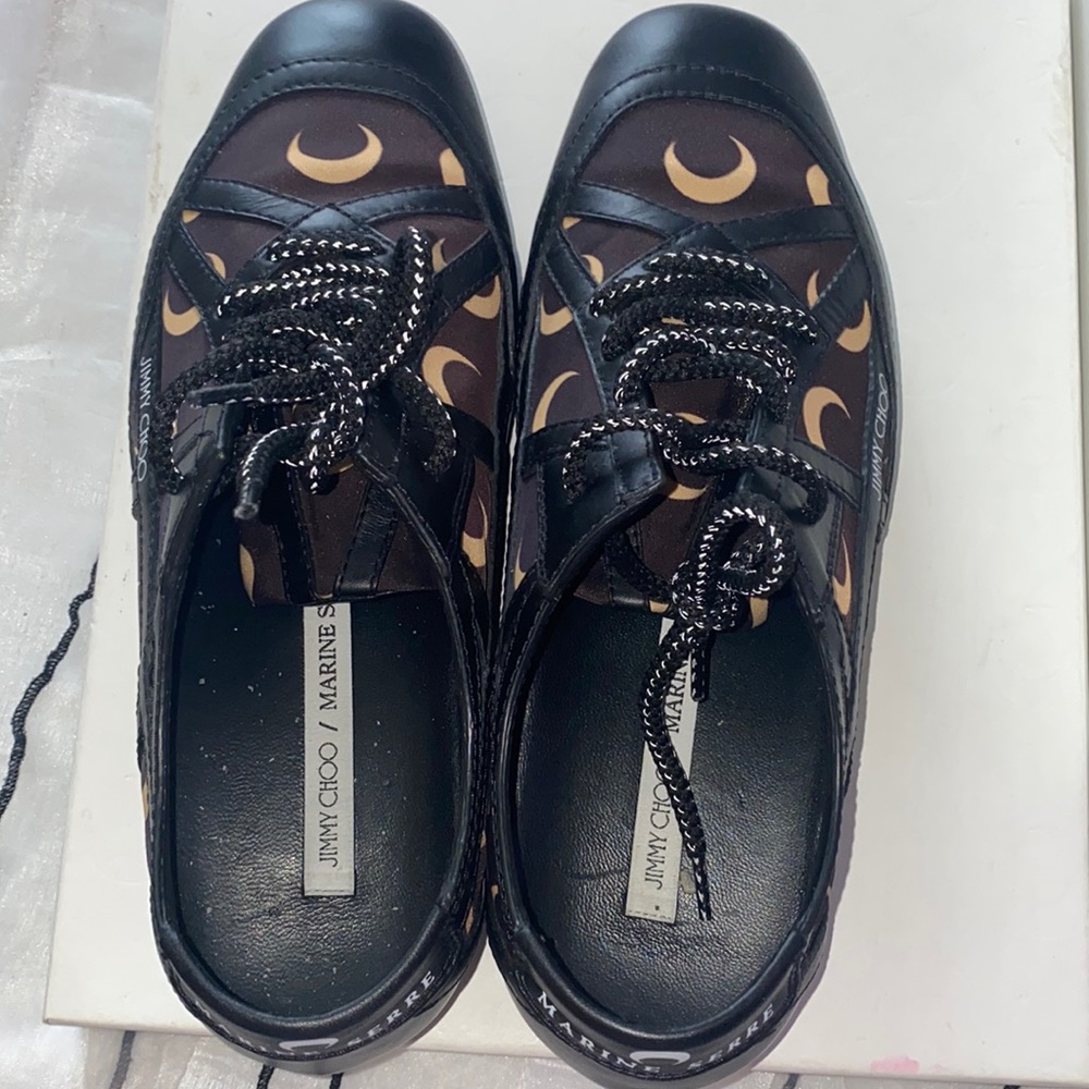 Marine Serre/Jimmy Choo collaboration brown and black crescent sneakers 🔥🔥🔥